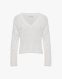 Maglia Boxy Traforata con Scollo a V