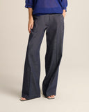 Pantalone Palazzo Sartoriale in Denim Leggero