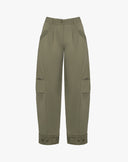Pantalone Utility Tapered con Bottoni al Fondo