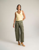 Pantalone Utility Tapered con Bottoni al Fondo
