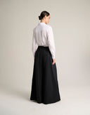 Pantalone Maxi Palazzo con Cintura e Multi-Pinces