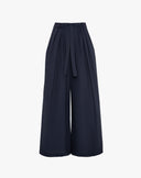 Pantalone Maxi Palazzo con Cintura e Multi-Pinces