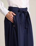 Pantalone Maxi Palazzo con Cintura e Multi-Pinces
