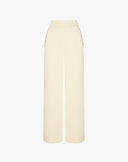 Pantalone Wide Leg Fluido con Fibbia Asimmetrica