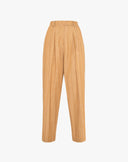 Pantalone Cropped Gessato con Multi-Pinces