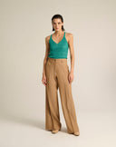 Pantalone Gessato Wide Leg