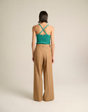 Pantalone Gessato Wide Leg