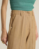 Pantalone Gessato Wide Leg