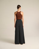 Pantalone Palazzo Wide Leg con Maxi Pieghe