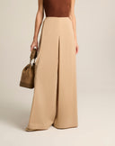 Pantalone Palazzo Wide Leg con Maxi Pieghe
