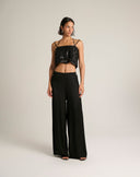 Pantalone Palazzo Fluido con Vita Elastica