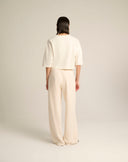 Pantalone Wide Leg in Felpa con Coulisse