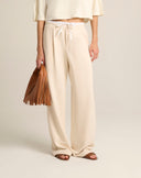Pantalone Wide Leg in Felpa con Coulisse