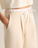 Pantalone Wide Leg in Felpa con Coulisse