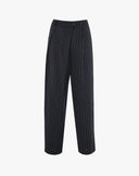 Pantalone Gessato con Incrocio Frontale