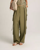 Pantalone Cargo Fluido con Nastri