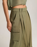 Pantalone Cargo Fluido con Nastri