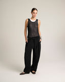 Pantalone Wide Leg con Cintura Annodata