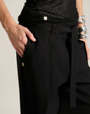 Pantalone Wide Leg con Cintura Annodata