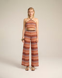 Pantalone Palazzo in Maglia Chevron