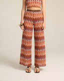 Pantalone Palazzo in Maglia Chevron