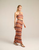 Pantalone Palazzo in Maglia Chevron