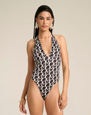 Monogram Print One-Piece Swimsuit