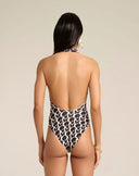 Monogram Print One-Piece Swimsuit
