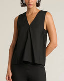 Top Scollo a V in Popeline