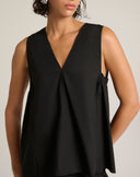 Top Scollo a V in Popeline