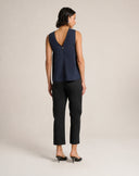Top Scollo a V in Popeline