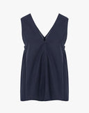 Top Scollo a V in Popeline
