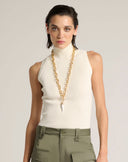 Top in maglia a collo alto