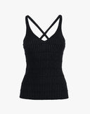Top in Maglia a Coste con Incrocio sulla Schiena