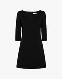 Abito Tubino Nero con Scollo Squadrato e Dettaglio Cut-Out