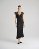 Long Slip Dress with Lace Details