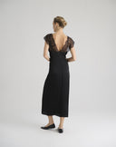 Long Slip Dress with Lace Details