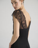 Long Slip Dress with Lace Details