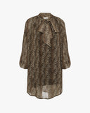 Abito Corto Leopardato con Fiocco