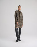 Abito Corto Leopardato con Fiocco