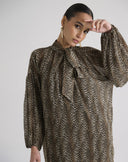 Abito Corto Leopardato con Fiocco