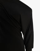 Abito Lungo Nero Monospalla Drappeggiato