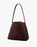 Hobo Bag con Coulisse e Zip Bordeaux