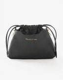 Black Logo Drawstring Handbag
