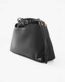 Black Logo Drawstring Handbag