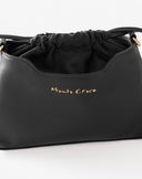 Black Logo Drawstring Handbag