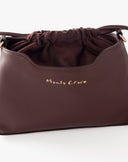 Borsa a Mano con Coulisse e Logo Bordeaux