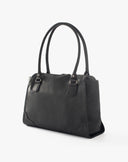 Structured Zip Shoulder Bag Black