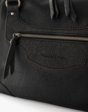 Structured Zip Shoulder Bag Black