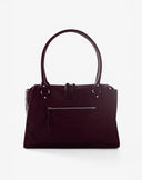Structured Zip Shoulder Bag Burgundy
